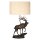 Lampe de table tissu Résine cerf 80cm bronze antique nature