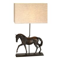 Lampe de table Jute Résine Cheval en bronze...