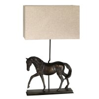 Lampe de table Jute Résine Cheval en bronze...