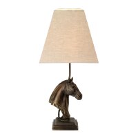 Lampe de table E27 Buste de cheval Résine Jute...