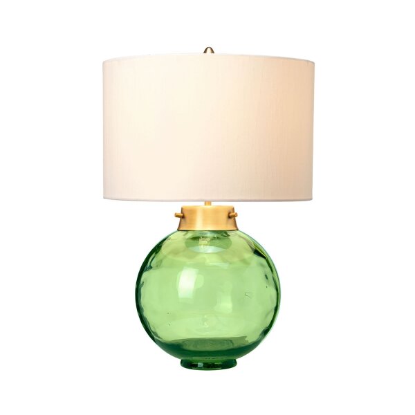 Lampe de table verre tissu en vert écru 55,5 cm LUBIELA