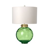 Lampe de table verre tissu en vert écru 55,5 cm...