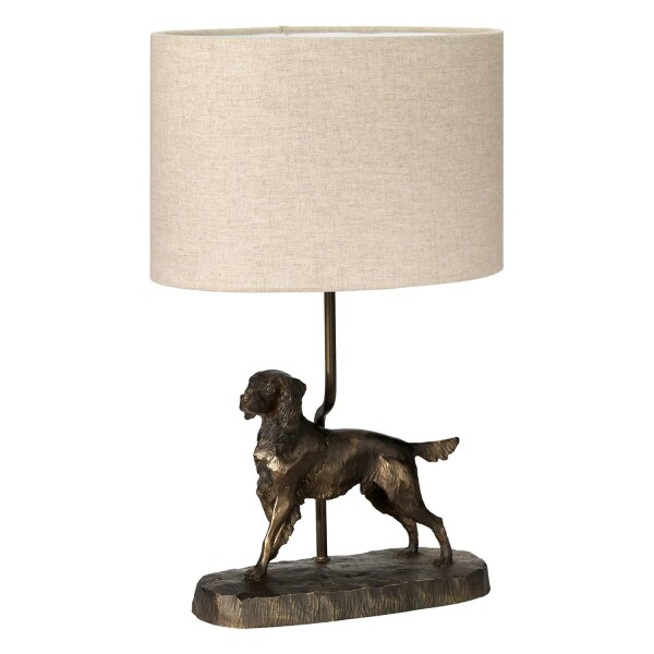 Lampe de table E27 48 cm Nature Bronze antique en résine de jute