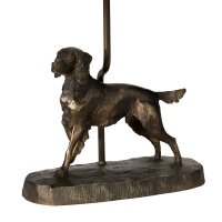 Structure lampe de table E27 en bronze antique chien...