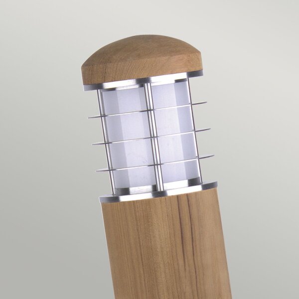 Borne déclairage Acier inoxydable Bois 24cm Scandinave IP55 E27