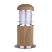 Borne déclairage Acier inoxydable Bois 24cm...