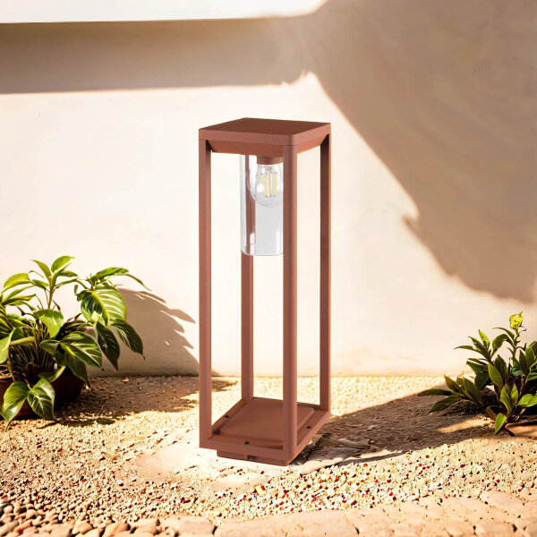 Lampe dallée extérieure brun rouille 50 cm E27 IP44 SIGNI