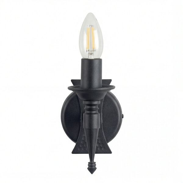 Applique murale CAMELOT 7 fer forgé noir Lampe