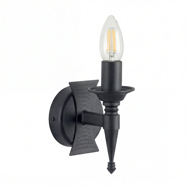 Applique murale CAMELOT 7 fer forgé noir Lampe