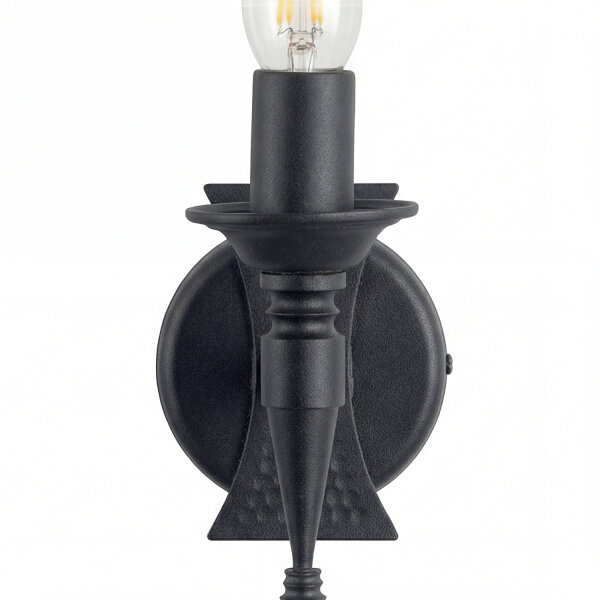 Applique murale CAMELOT 7 fer forgé noir Lampe