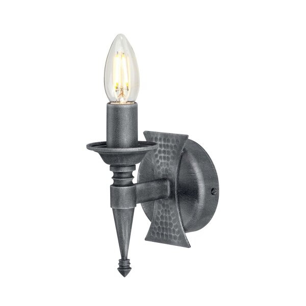 Applique murale CAMELOT 7 fer argenté Lampe antique