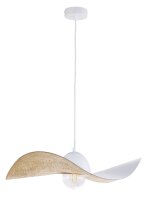 Suspension E27 Blanc Or Moderne Abat-jour ondul&eacute;