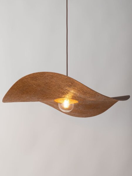 Lampe à suspendre brune cuivre E27 Moderne Abat-jour ondulé