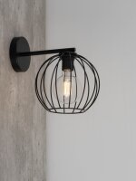 Applique Métal E27 Noir Boule Abat-jour RASHA