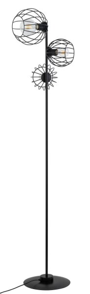 Lampadaire noir E27 163 cm métal salon