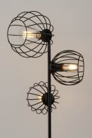 Lampadaire noir E27 163 cm métal salon