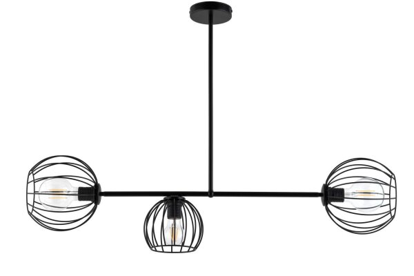 Plafonnier noir métal E27 design rétro RASHA