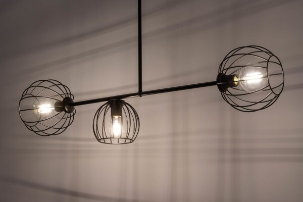 Plafonnier noir métal E27 design rétro RASHA