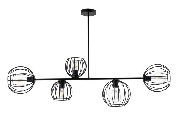 Plafonnier noir design rétro E27 métal