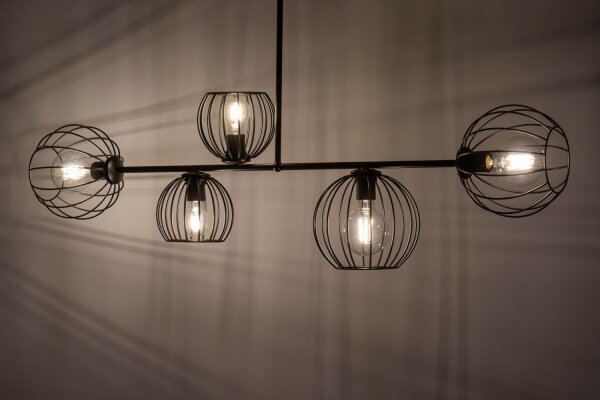 Plafonnier noir design rétro E27 métal