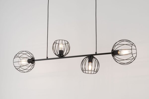 Lampe à suspendre métal E27 noir salle à manger salon