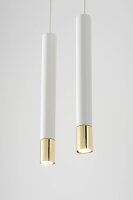 Suspension Blanc Or Métal Moderne...