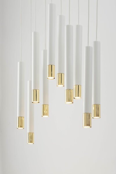 Suspension Blanc Or Moderne Métal grand 10 suspensions