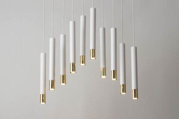 Suspension Blanc Or Moderne Métal grand 10 suspensions