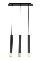 Lampe &agrave; suspendre Noir Or M&eacute;tal Moderne 3...