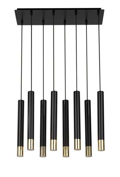 Suspension Noir Or Grand Métal Moderne THEANO