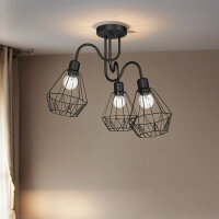 Lampe de plafond filaire Abat-jour noir design...