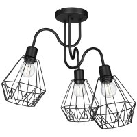 Lampe de plafond filaire Abat-jour noir design...