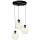 Lampe à suspendre métal 3 flammes rétro décoratif or noir