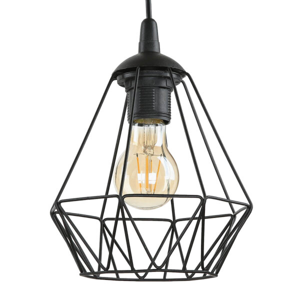 Lampe à suspendre métal noir géométrique rétro table à manger