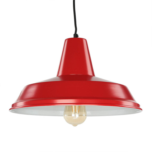Lampe à suspendre Rouge Métal Vintage Mid Century Design