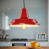 Lampe à suspendre Rouge Métal Vintage Mid...