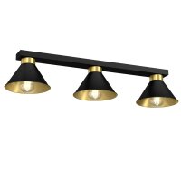 Plafonnier m&eacute;tal 3 flammes 70 cm de long Loft E27