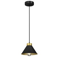 Lampe à suspendre Noir Or Métal E27 Table...