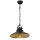 Suspension m&eacute;tal design industriel noir or E27