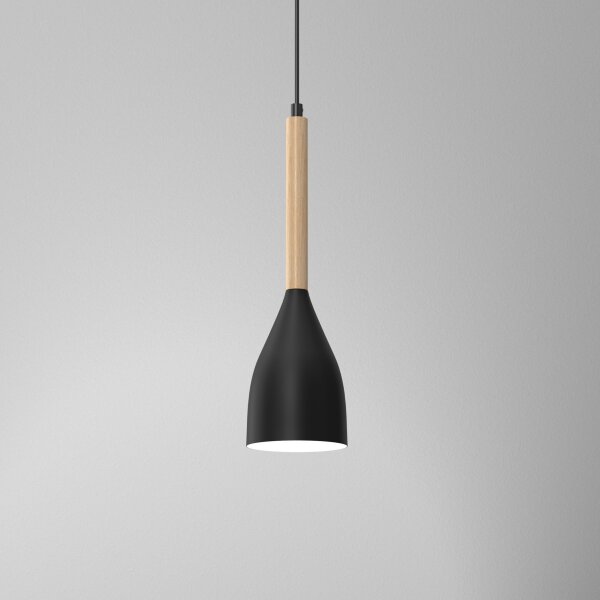 Suspension table à manger bois métal E27 Ø11cm noir