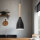 Suspension table à manger bois métal E27 Ø11cm noir