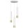 Suspension m&eacute;tal 3 flammes rond blanc or LIADAN