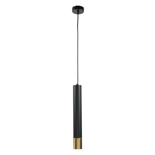 Lampe à suspendre Métal Cylindre Noir Or Moderne GU10