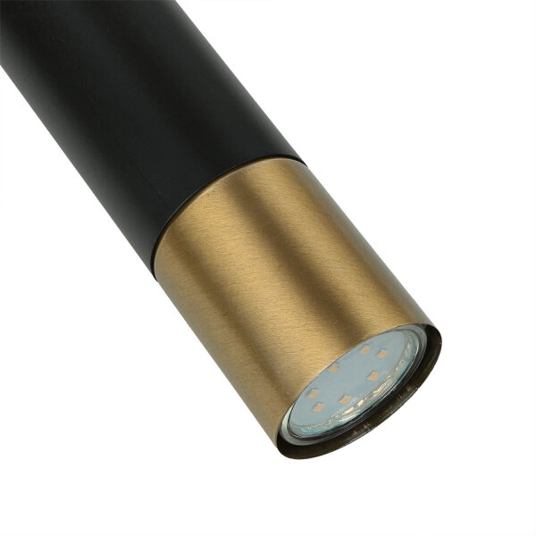 Lampe à suspendre Métal Cylindre Noir Or Moderne GU10