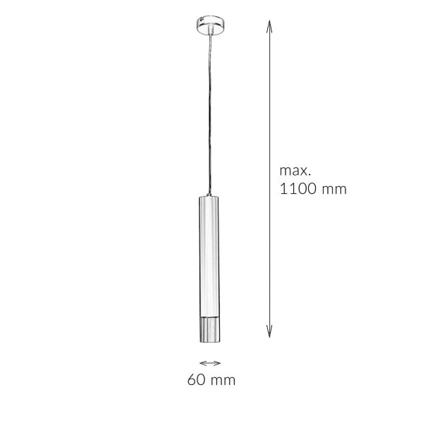Lampe à suspendre Métal Cylindre Noir Or Moderne GU10