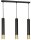 Suspension m&eacute;tal 3 flammes noir or GU10 Moderne