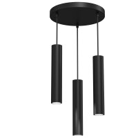 Lampe à suspendre noire 3 flammes métal...