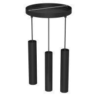 Lampe à suspendre noire 3 flammes métal...