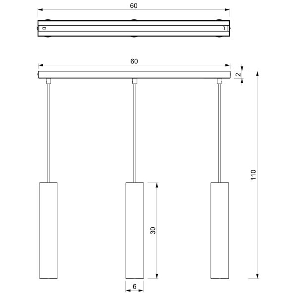 Lampe à suspendre table à manger laiton noir métal GU10