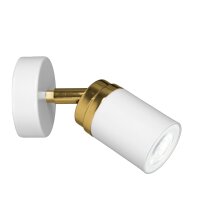 Spot mural blanc or GU10 m&eacute;tal orientable EVIE